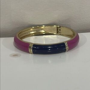 Elegant Purple and Blue Bangle Bracelet